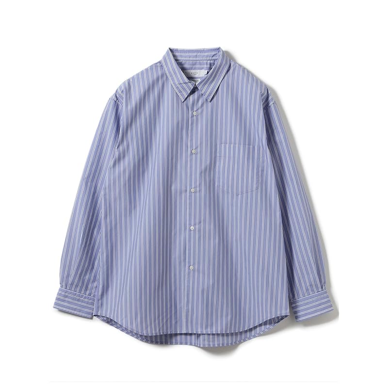 

[Beaming life store by BEAMS] L/S shirt polyester broad regular color shirt 25SS men s BLUE_STRIPE S_92110375147