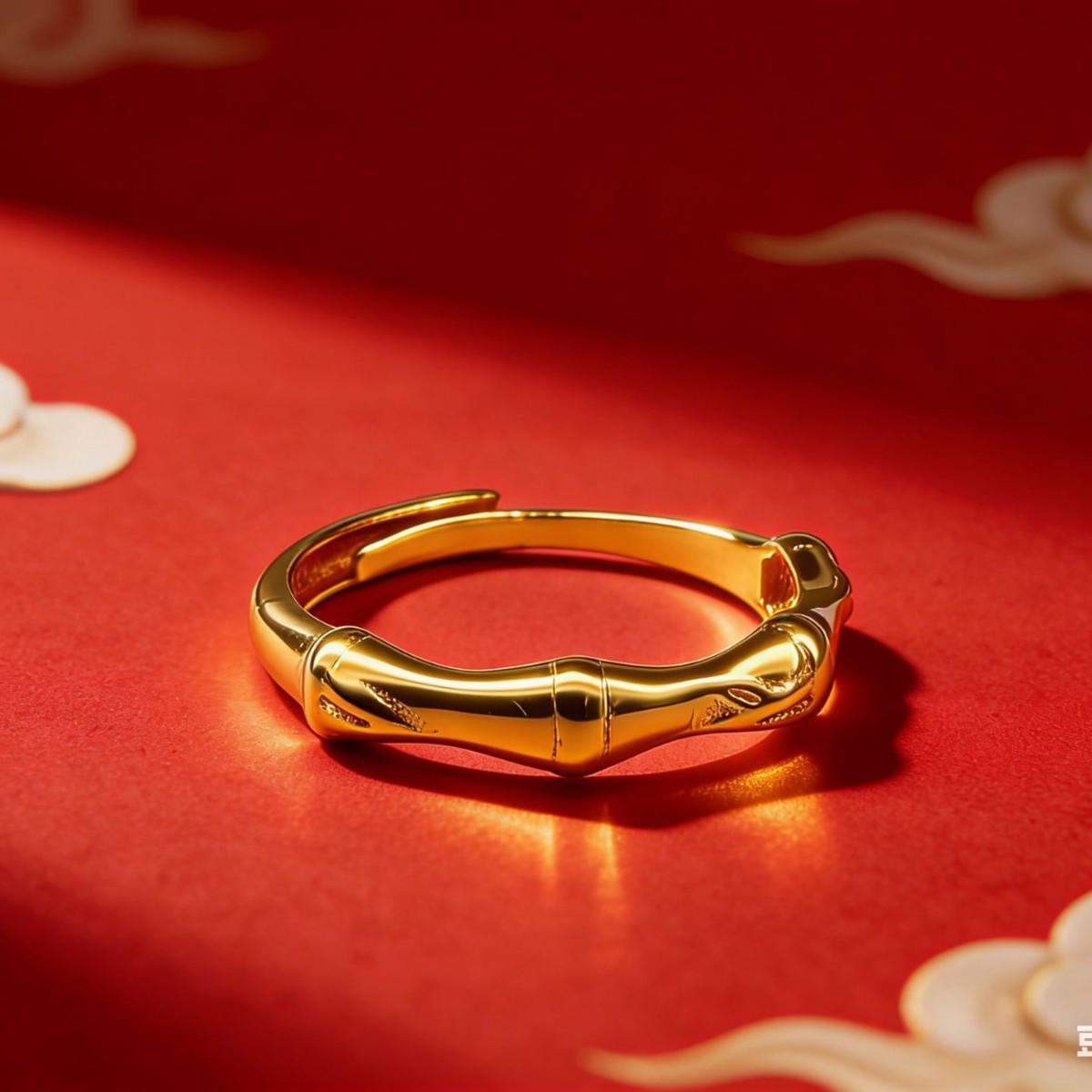 Fire-Baked Sand Gold Wedding Ring: Classic, Versatile, Fashionable - Same Color Inside and Out, Hot Seller in Vietnamese Open Design. Adjustable Open Size золотой