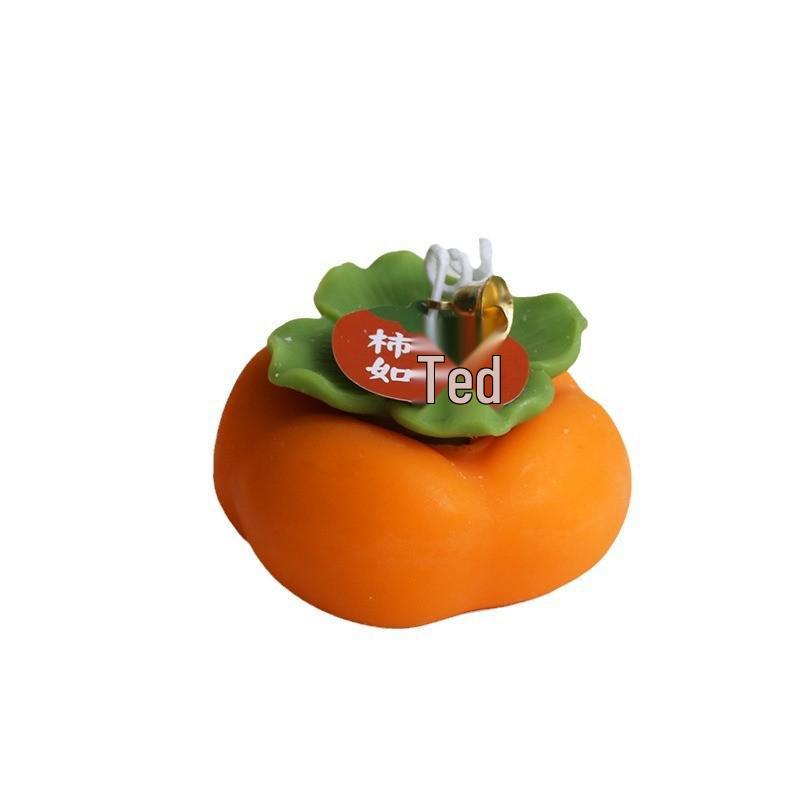 Persimmon Ruyi Creative Candlestick: Auspicious Home Decor & Wedding Souvenir
