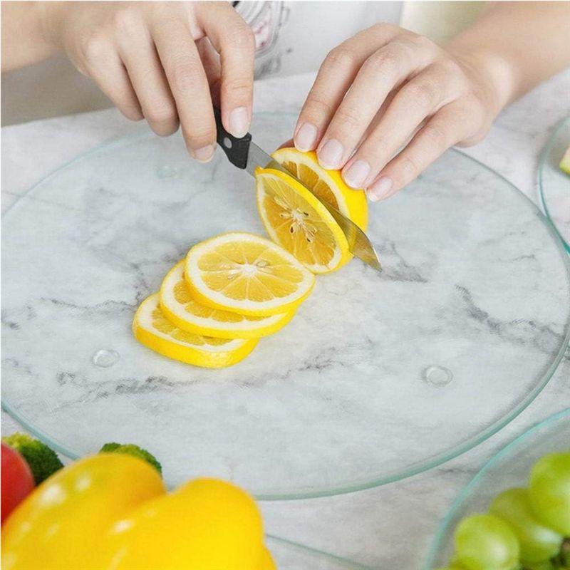 A20F-Round Acrylic Cutting Board For Outdoor Camping, Small Clear Countertop Tray, Scratch Resistant, 30X30x0.3Cm