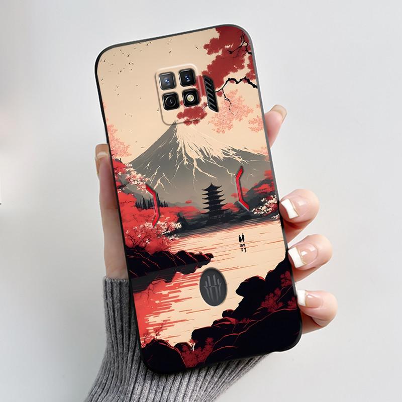For Nubia Red Magic 7 Pro Case NX709J Back Cover Cute Heart Rabbit Black Soft TPU Phone Case For Red Magic 7S Pro NX709S Shell