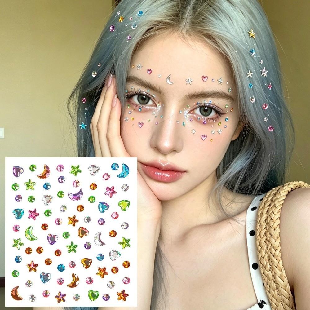 Makeup Bedazzling Sticker with Adhesive Backing Crystal Gem Sticker  Christmas Party