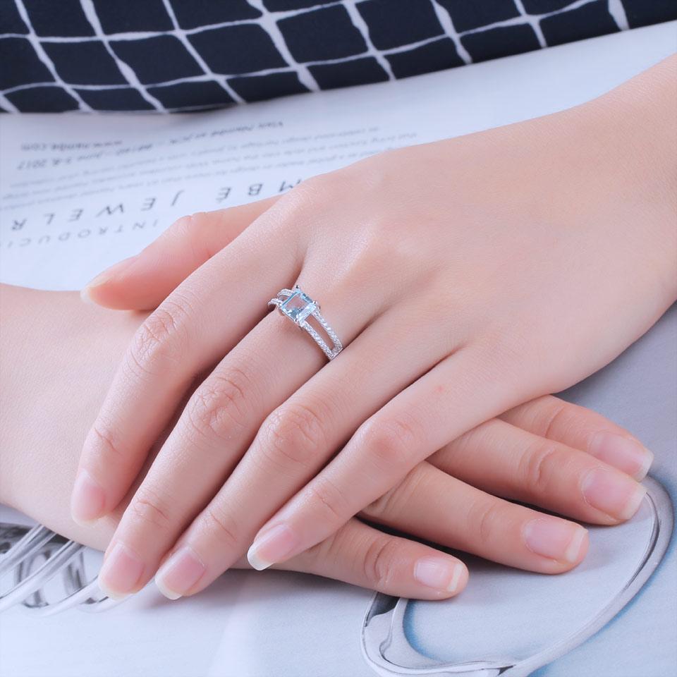 Umcho Real 925 Sterling Silver Created Natural Gemstone Ring Anniversary Birthday Valentine's Day Jewelry Gifts