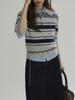 Joli Chiose Women's Striped Polo Collar Knit Sweater - Autumn Long Sleeve Casual Style