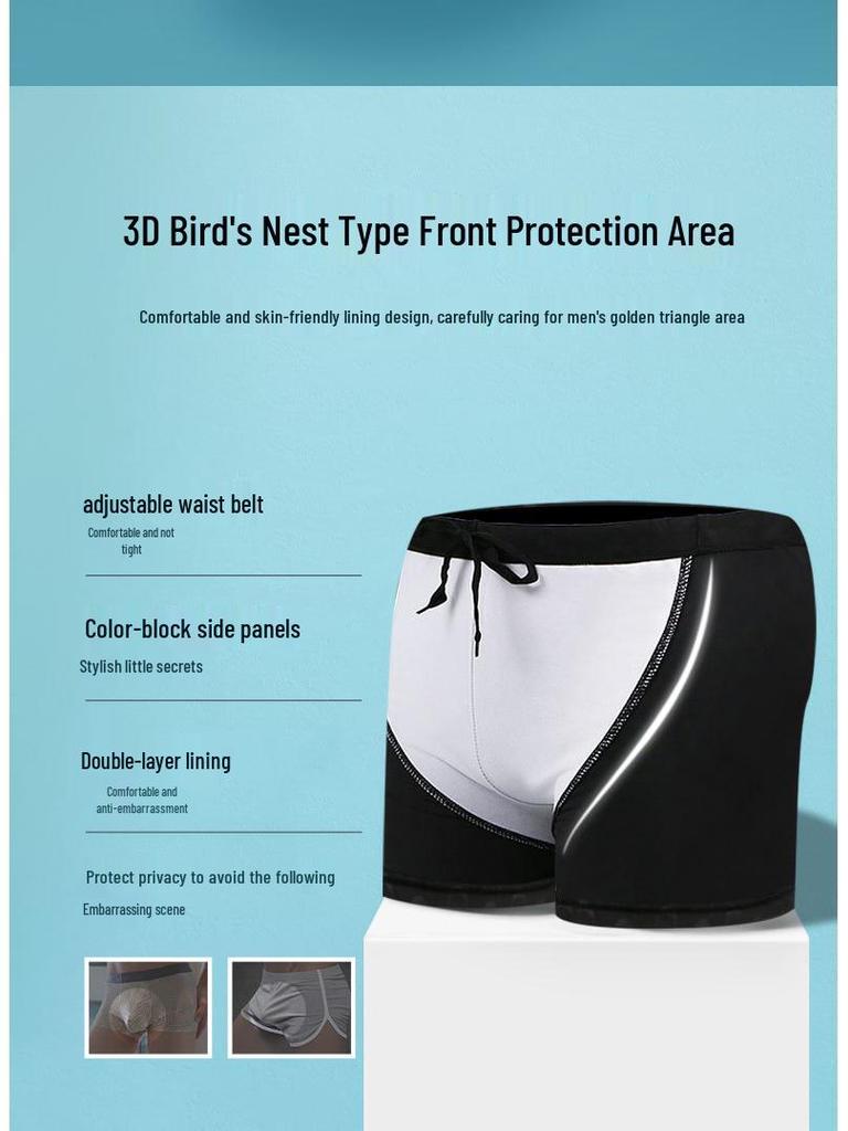 Pánské rychleschnoucí plavky z žraločí kůže a set čepice - Závodní voděodolné plavky