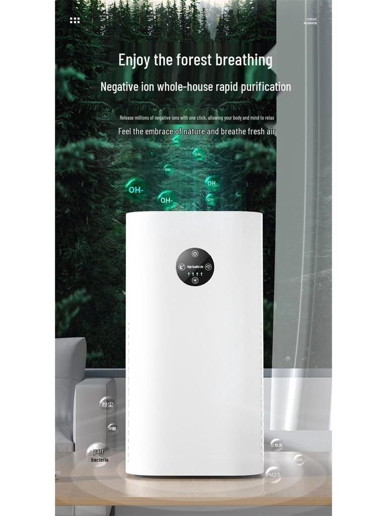 Negative Ion Air Purifier for Rice Products; Removes Formaldehyde, Smoke, Odors, and Indoor Haze—Ideal for Home and Dorm Use.