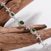 Fashion Personalized Bracelet S925 Sterling Silver Inlaid With Natural Diopside Color Treasure Light Luxury Versatile Bracelet Women'S Earrings