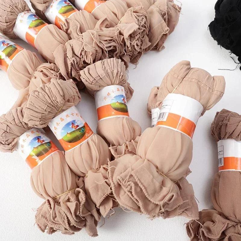 200-10pairs Transparent Summer Socks Ultrathin Women Nylon Ladies Female Short Ankle Meias Elastic Crystal Spring Silk Sox