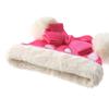 Bow Knot Polka Dot Woolen Hat Scarf Two-piece Set for Autumn and Winter Girls and Babies, Warm Set