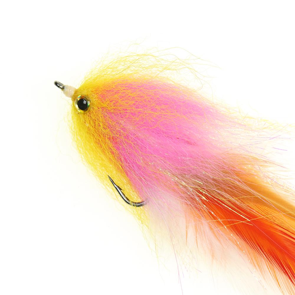 1/ 2PZ Misura 1/0 Occhi di Pesce 3D Mosca Streamer Pesca in Acqua Salata Salmone Luccio Trota Iridea Muschio Lure per Pesca a Mosca