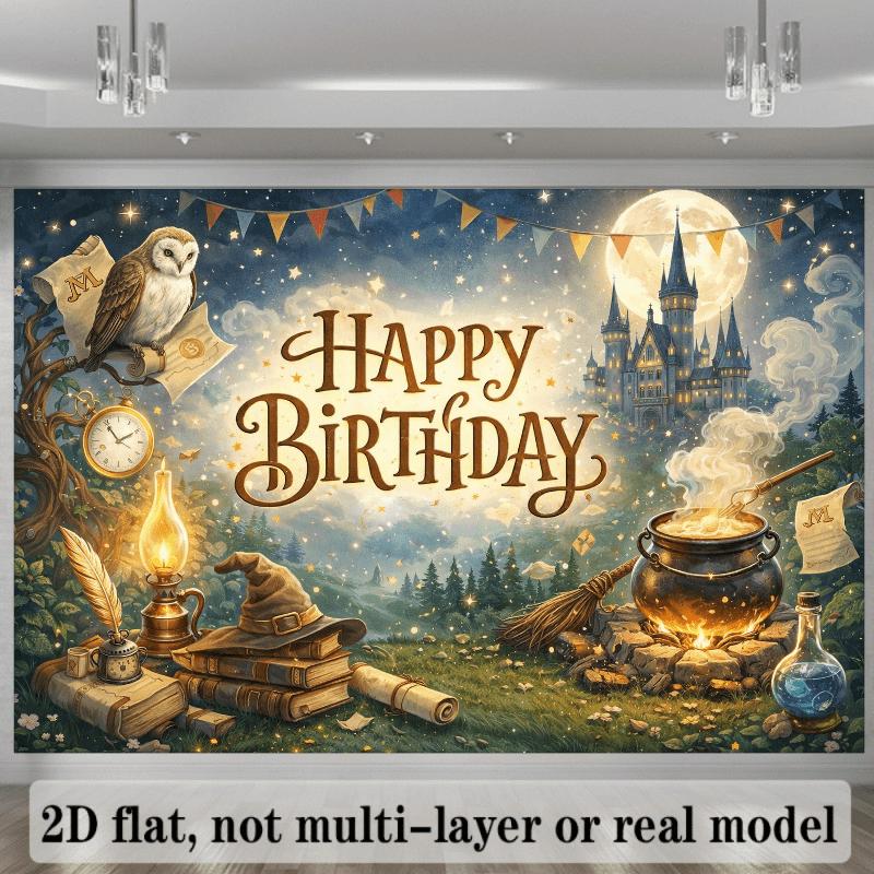 The 2D flat oil lamp magic background cloth is highly suitable for indoor or outdoor celebration events.