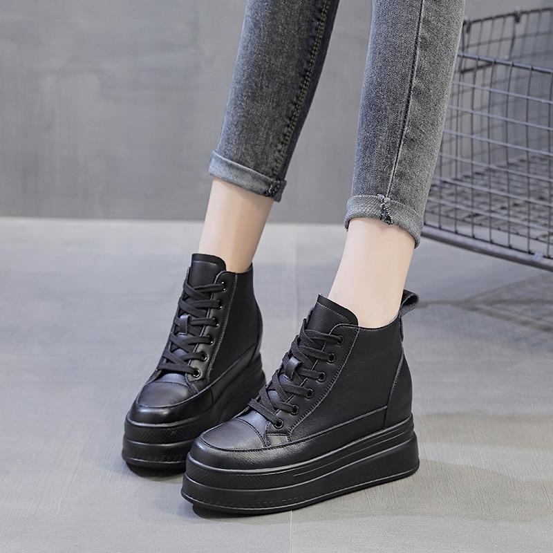 Trend Sunday autumn new high-top women's shoes thick-soled inner height-increasing muffin casual shoes women's single shoes
