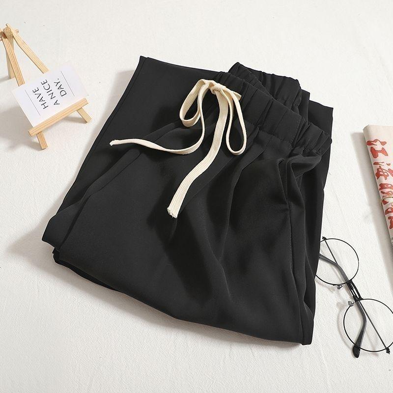 Women's Plus Size High Waist Elastic Suit Pants - Summer Versatile Straight Casual Trousers