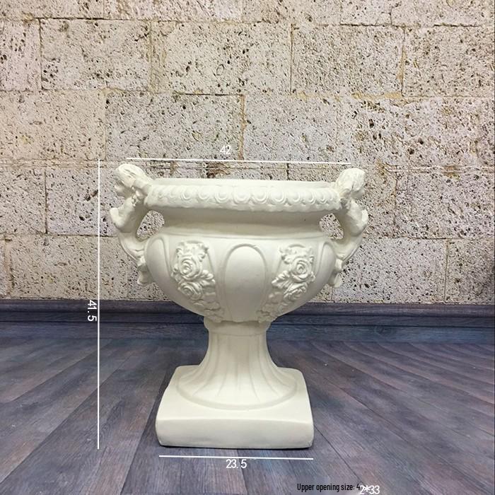 Wedding Gold Roman Column Flower Stand – European Stripe Trophy Fiberglass Décor