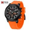 Men's Multifunction Quartz Sports Watch with Calendar & Three-Eye Design