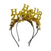 Sparkling New Year Headband Hello 2026 Glitters Hairhoop For Holiday Celebration Parties Carnivals Costume Accessories