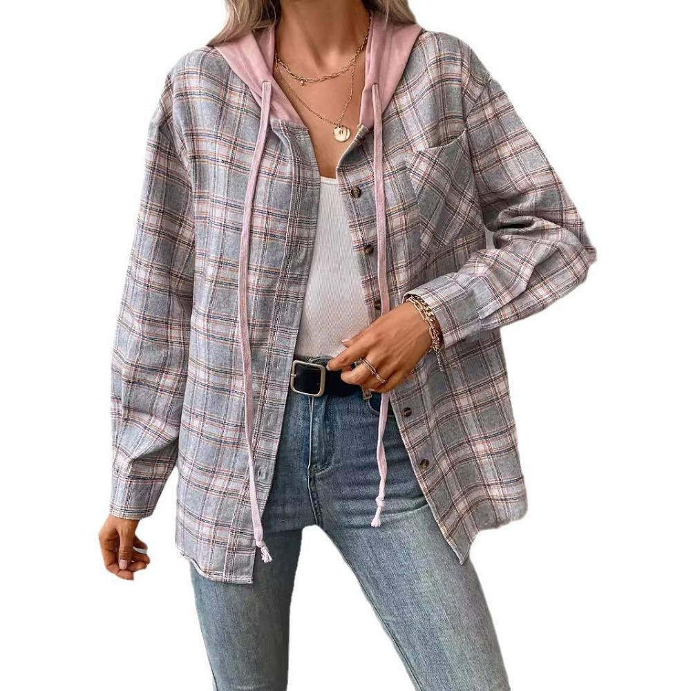 New Autumn and Winter Casual Fashion Loose Plaid Shirt