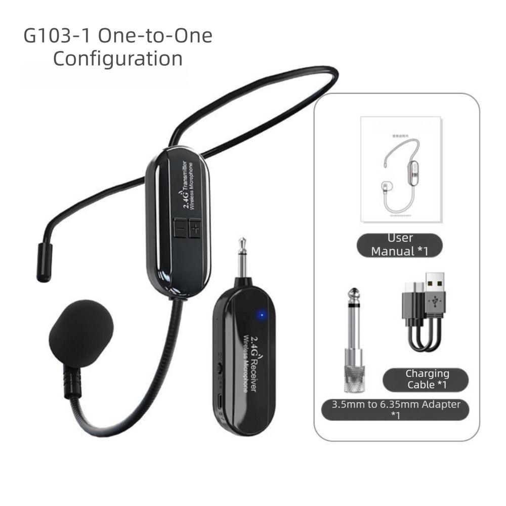 

Head-mounted Design Wireless Lavalier Microphone Wireless Microphone Headset Studio Streaming 3.5mm/0.14in