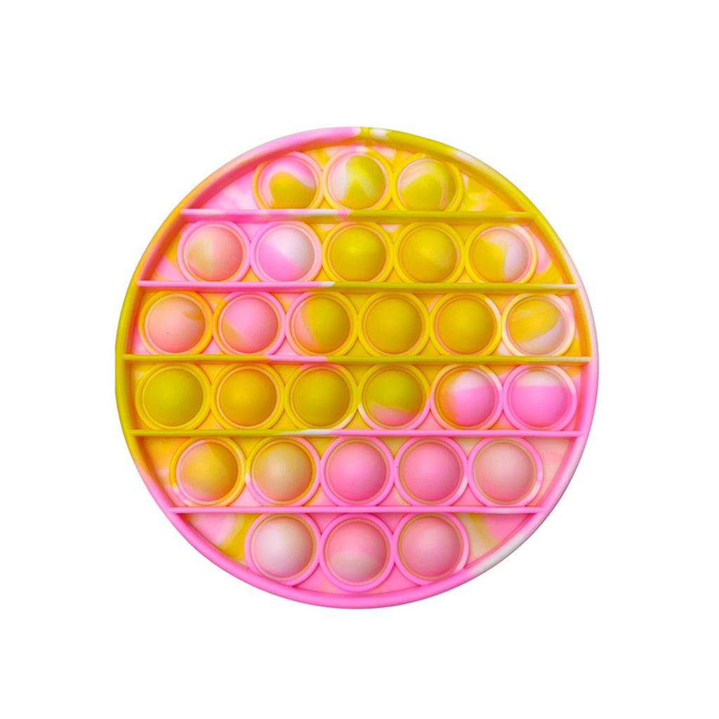 Round Push Pop Bubble Sensory Toy Silicone Fidget Stress Relief Tool for Anxiety and Focus with Durable Soft Material for Adults Kids