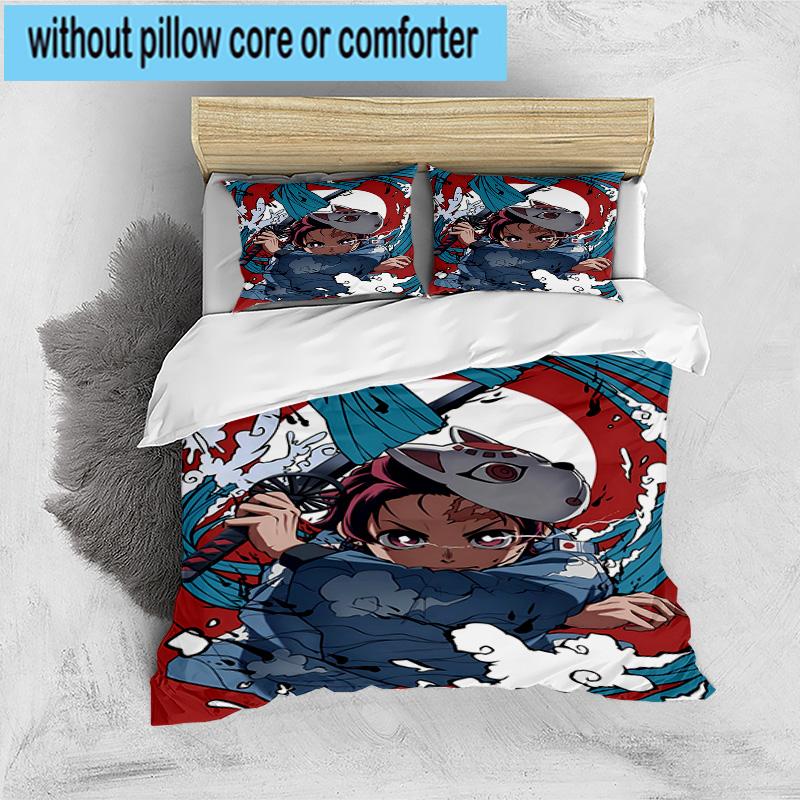 3PCS Vibrant Anime Characters 3pcs Bedding,Including 3PCS Duvet Cover And 2pcs Pillowcases Perfect for Christmas,Ideal for Bedroom, Dormitory
