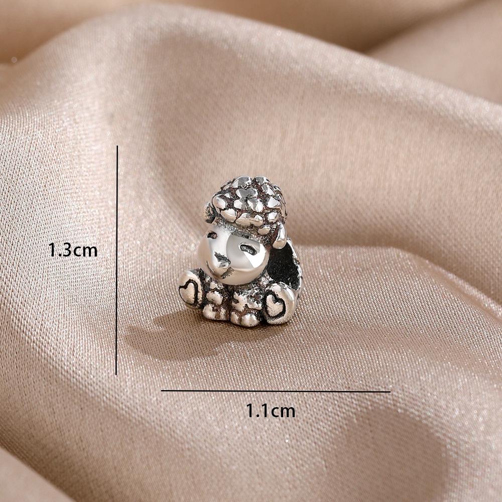 New 925 Silver Puppy Panda Bee Hedgehog Pendant, Suitable for European Bracelet DIY Exquisite Jewelry