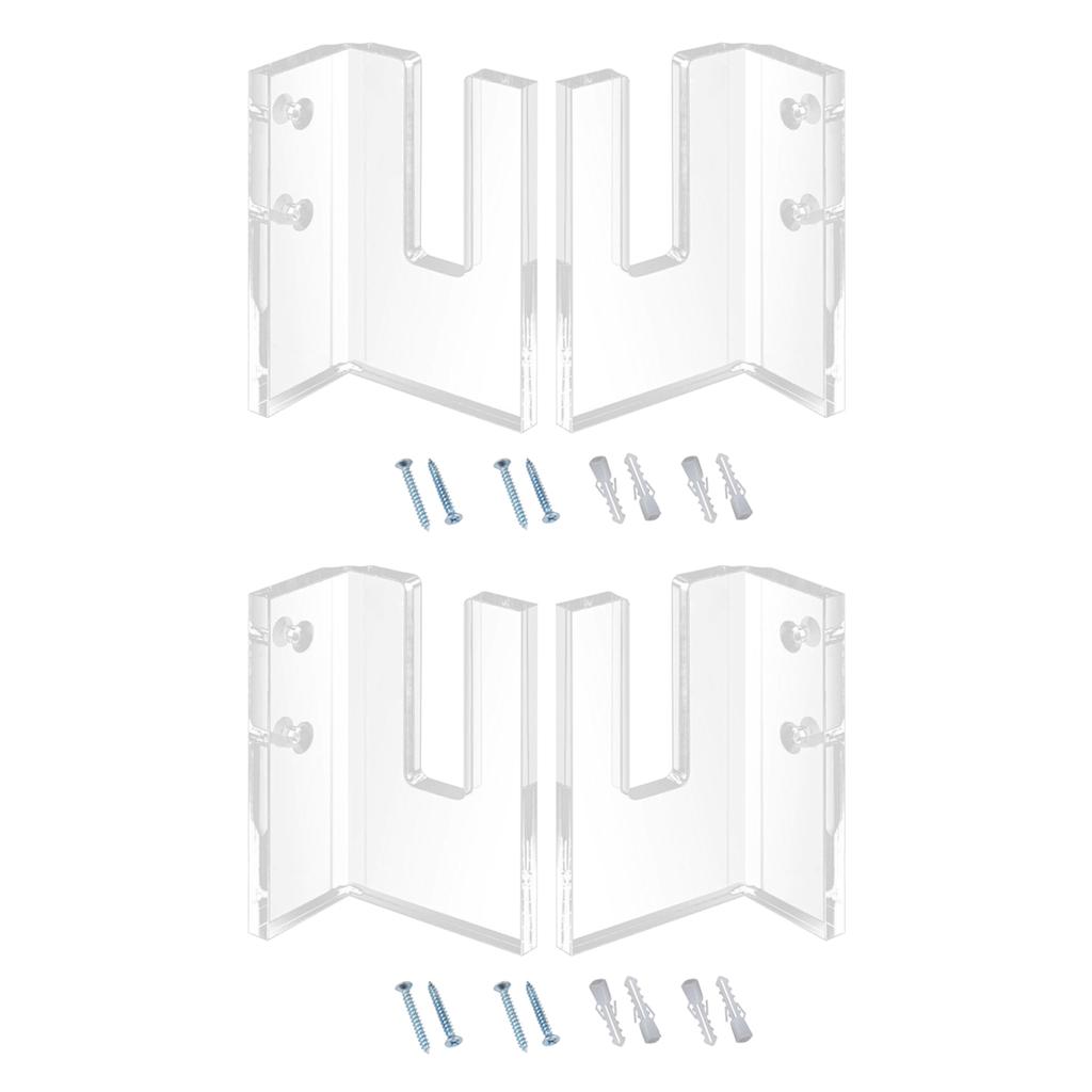 2 Pairs Skateboard Display Rack Acrylic Wall Stand Fixed Holder Skateboards Storage Holder