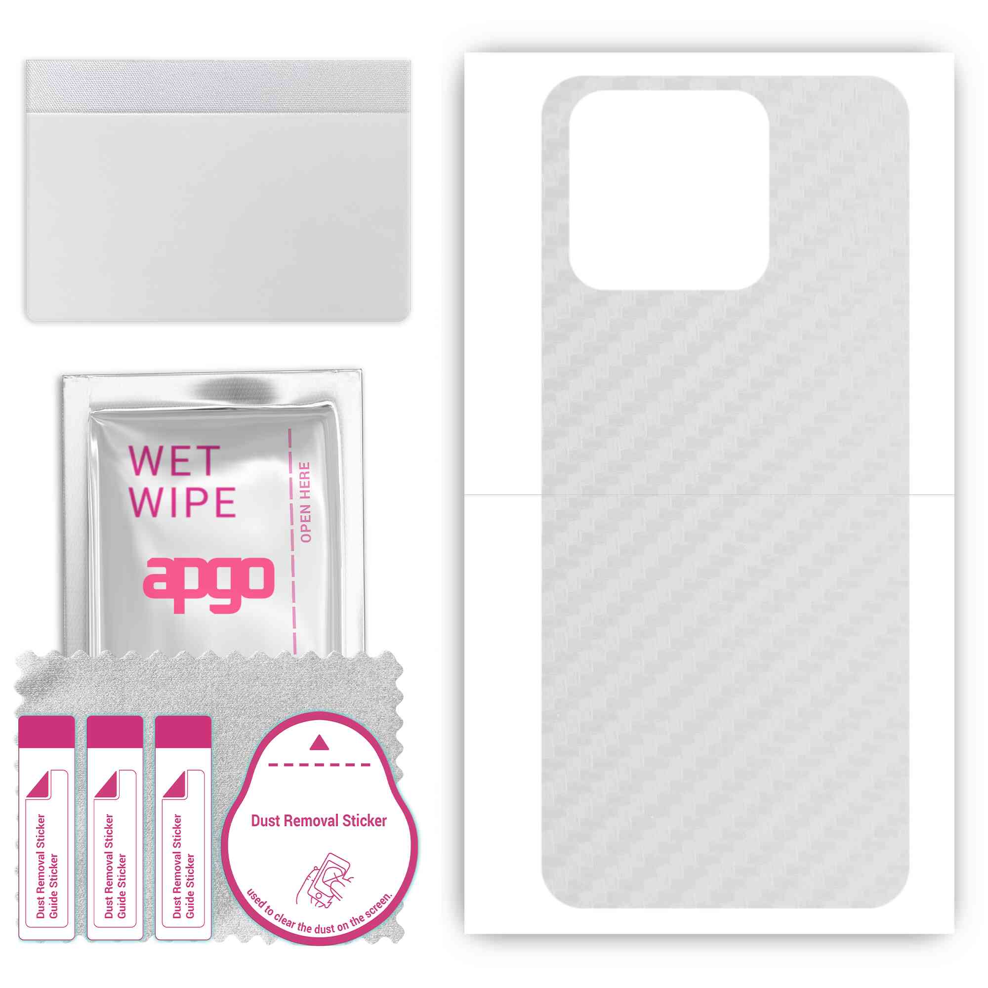

Apgo Protective Skin Sticker for the back compatible with Blackview A55 Pro, Wrap Film, Foil, Vinyl - Pattern Transparent Carbon