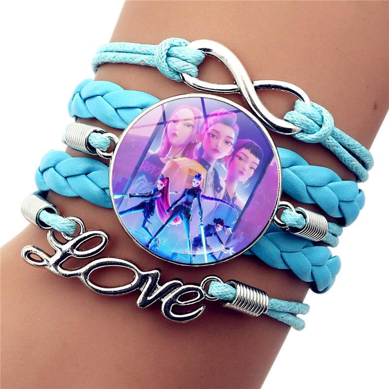 Anime Kpop Demon Hunters Cosplay Prop Rumi Mira Zoey Pulsera Trenzada Figura Pareja Pulseras Joyas Regalos Para Ni Os As Entertaining Safe