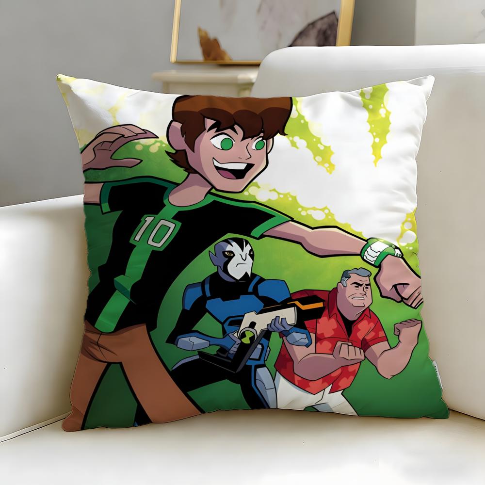 Classic Cartoon Ben 10 Ultimate Alien Cushion Cover Soft & Easy-Wash Pillow Case – Versatile for Couch, Bed, Travel and Office