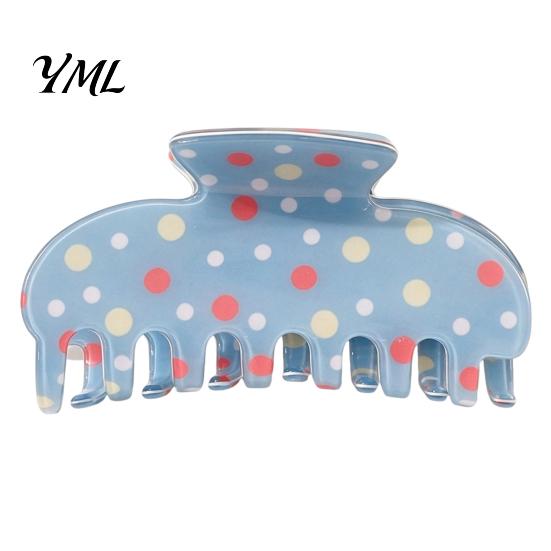 Durable Hair Clamps Colorful Polka Dot Claw Clip for Women, Sweet Macaron Style Non-slip Shark Non Damaging Gripper Thick Hair, Lightweight