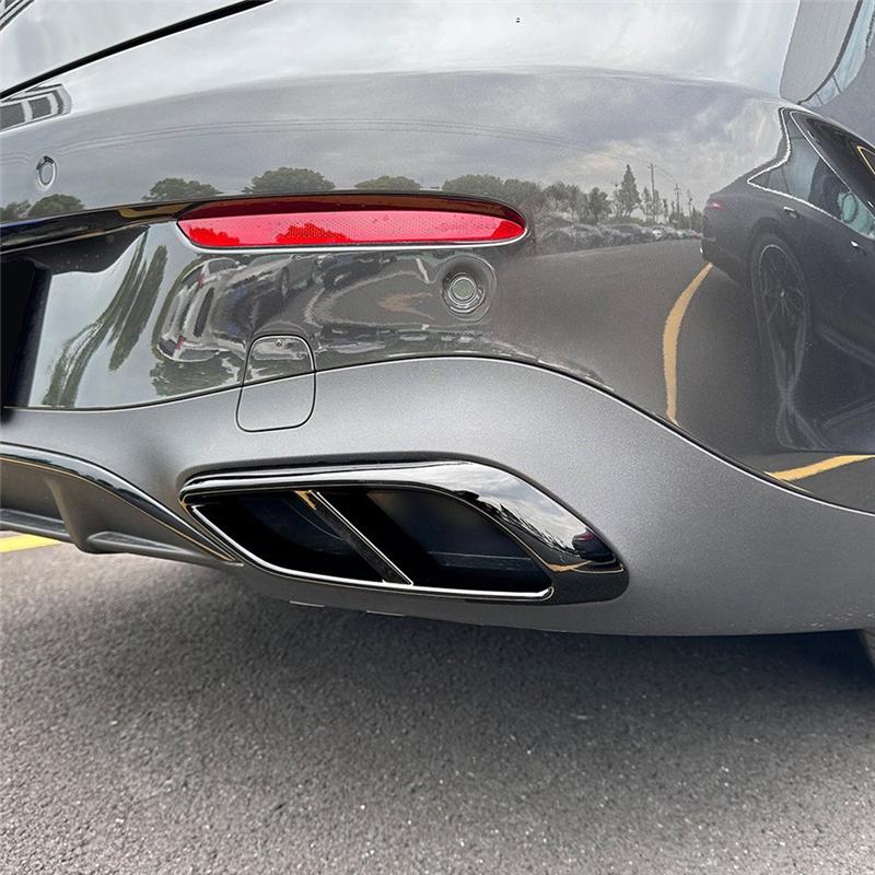 Car Exhaust Pipe Trim Cover Stickers For CLE Coupe C236 2024+ AMG Car Tail Throat Decor Frame Gloss