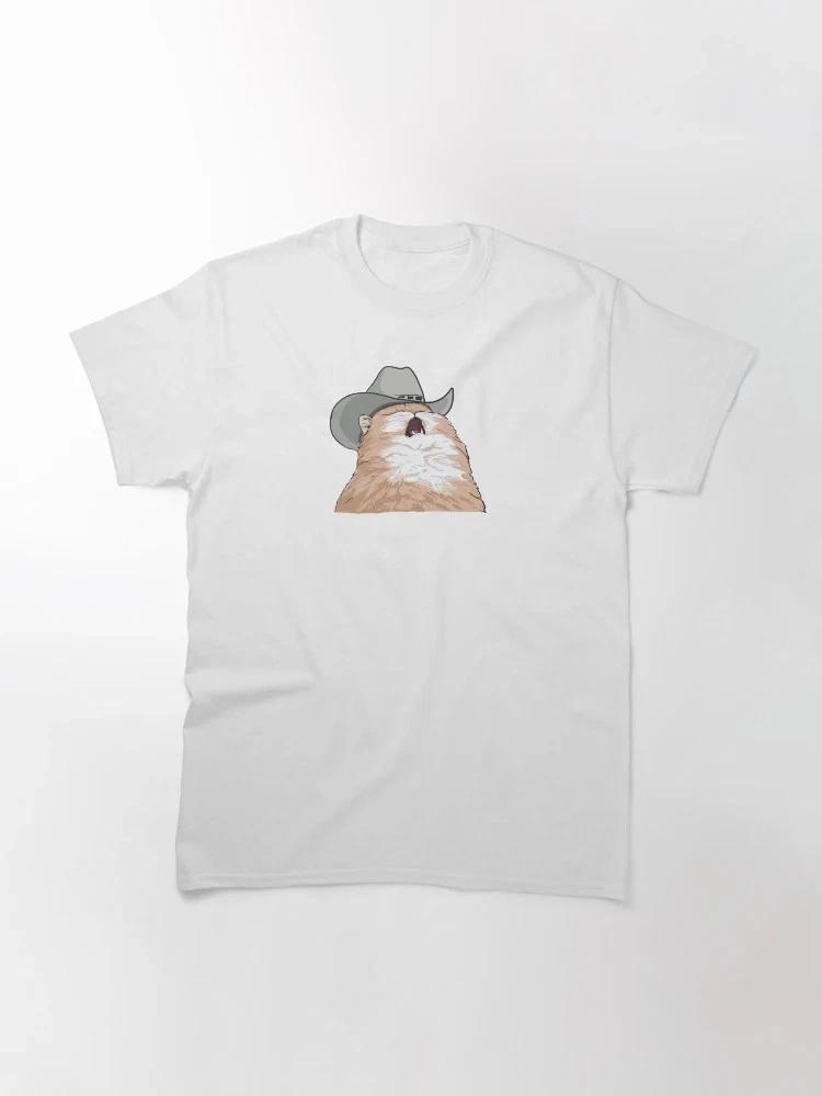 Cowboy Cat Funny Meme Illustration Classic TShirt S
