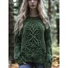 Maglione da donna a girocollo largo con stampa natalizia, maglione casual alla moda