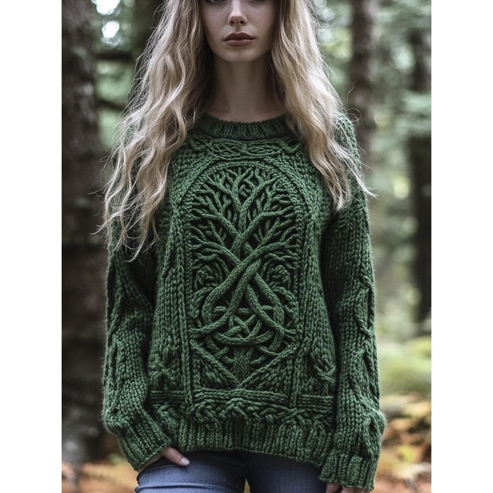 Maglione da donna a girocollo largo con stampa natalizia, maglione casual alla moda
