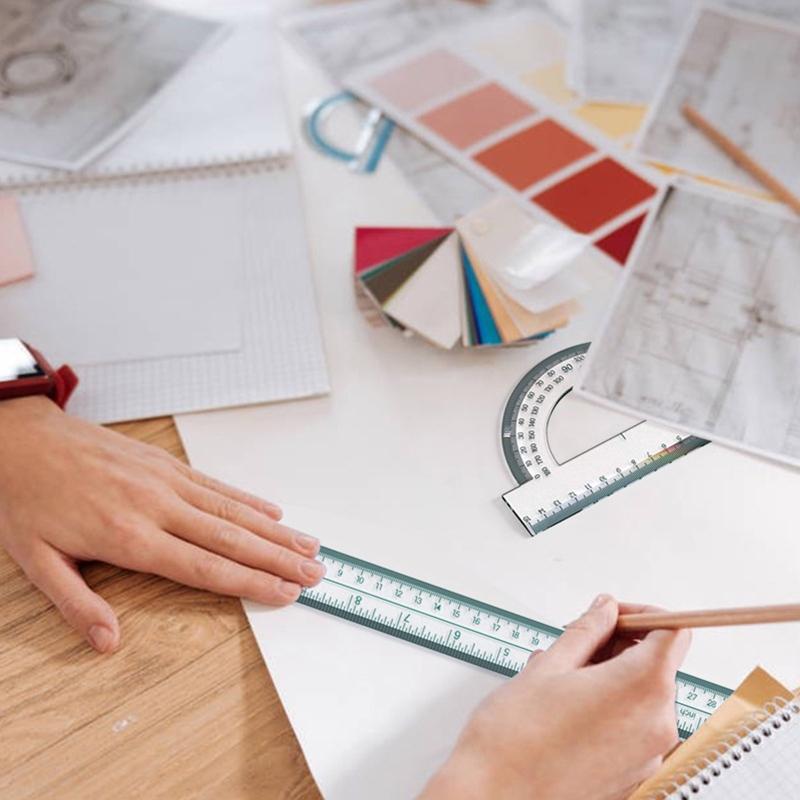 4 Types Ruler Resin Mold Handmade Stationery Straightedge Protractor Triangular Rule Epoxy Silicone Mould DIY Craft