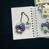 Cute Mini Puff Foam Keychain Cartoon Girl Phone Keyring Pendant Key Hanging Decoration Bag Charms For Couple Gifts