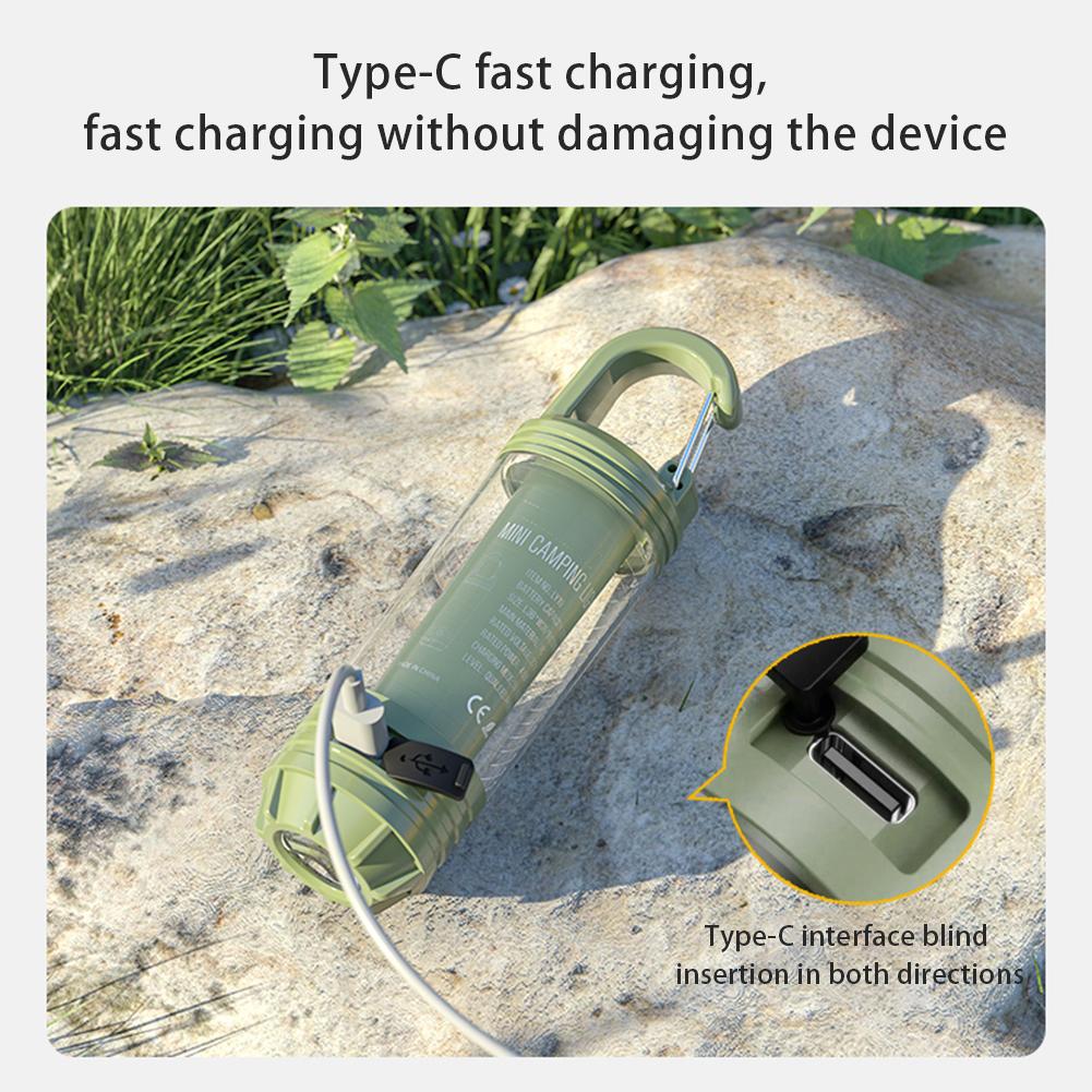 Powerful Handheld Flashlight USB Charging Mini Camping Light 6 Modes Outdoor Emergency Light 1200mAh for Camping Fishing Walking