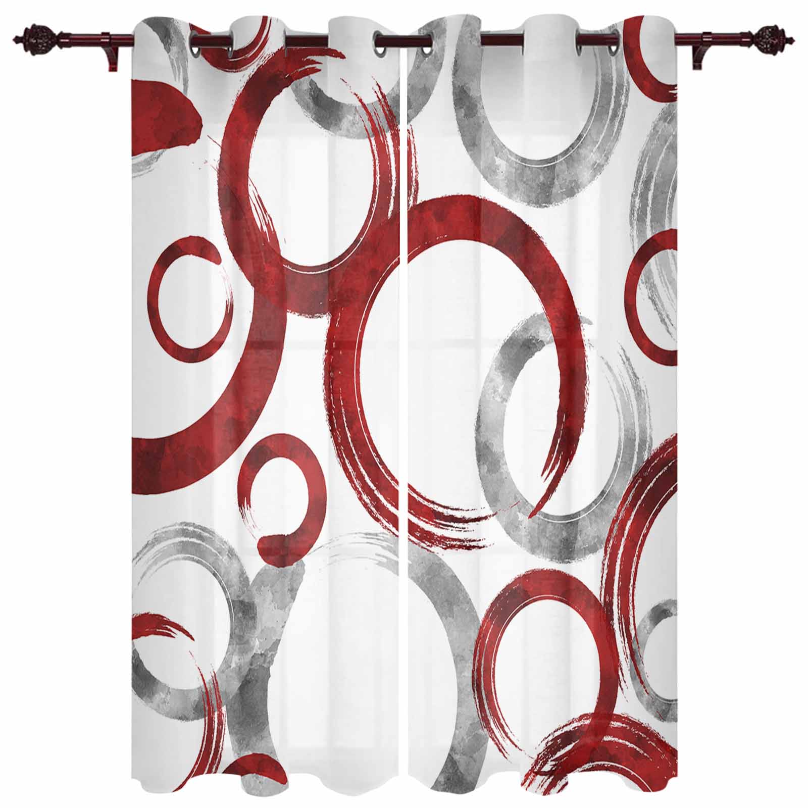 Занавеска для окна в фермерском стиле с акварельными точками и градиентом цвета морской — фото 11