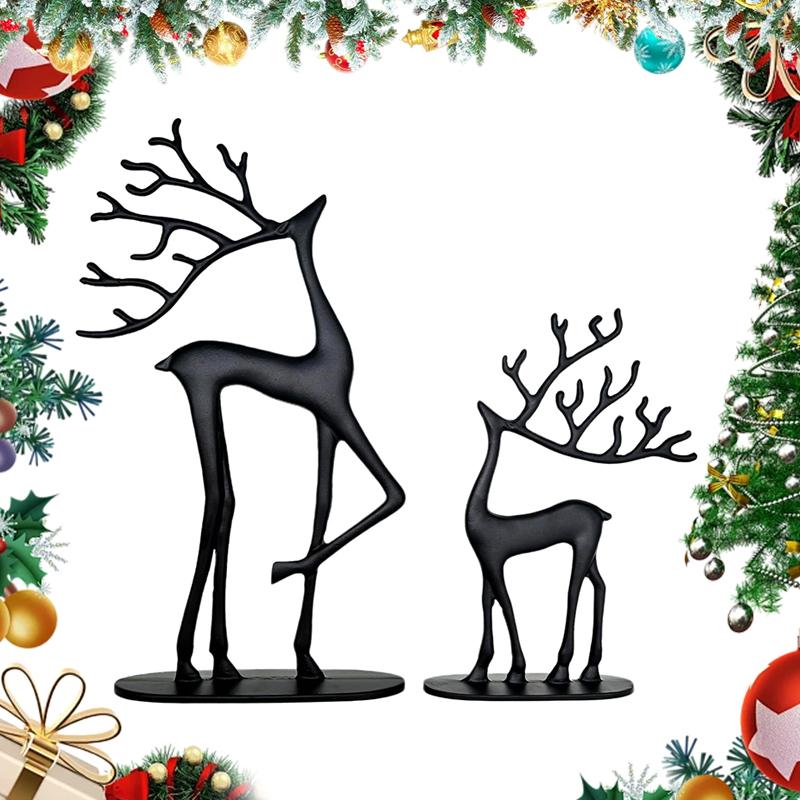 Reindeer Christmas Decor, Resin Reindeer Figurines, Modern Minimalist Xmas Sculpture, Elegant Indoor Holiday Decor