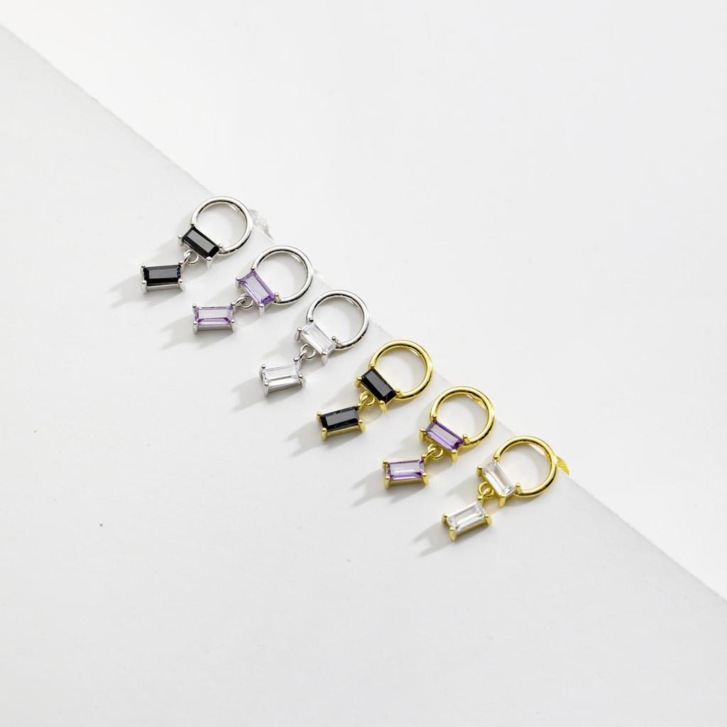 ANDYWEN 925 Sterling Silver Black Zircon Stud Earring Fashion Rock Punk CZ 2023 Jewelry Jewels
