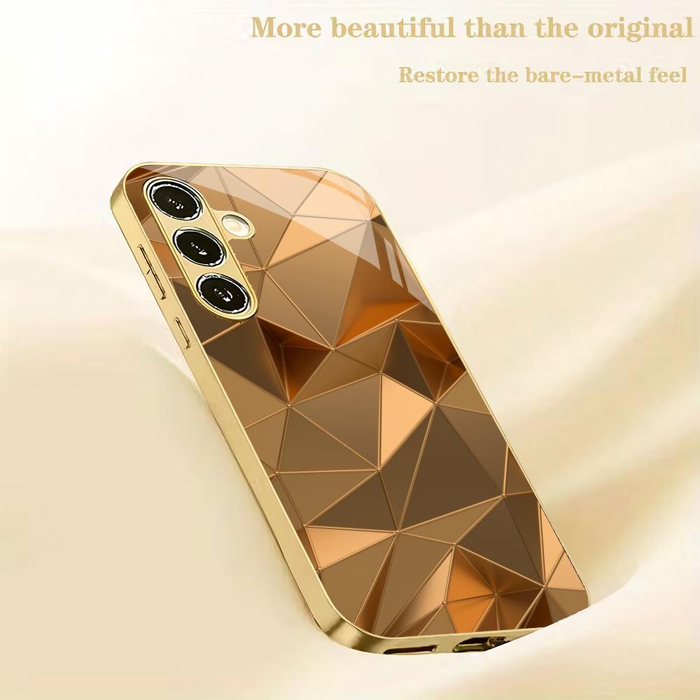Carcasă de telefon din sticlă placată cu metal cu model neregulat potrivită pentru Samsung Galaxy S26 S25 S24 S22 S21 S20 FE/Ultra/Plus5G anti-cădere