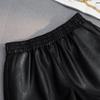 Pantalones Cortos de Cuero de Pierna Ancha Bootcut de Cintura Alta A-Line Talla Grande Petite, Adelgazantes para Otoño-Invierno 2025