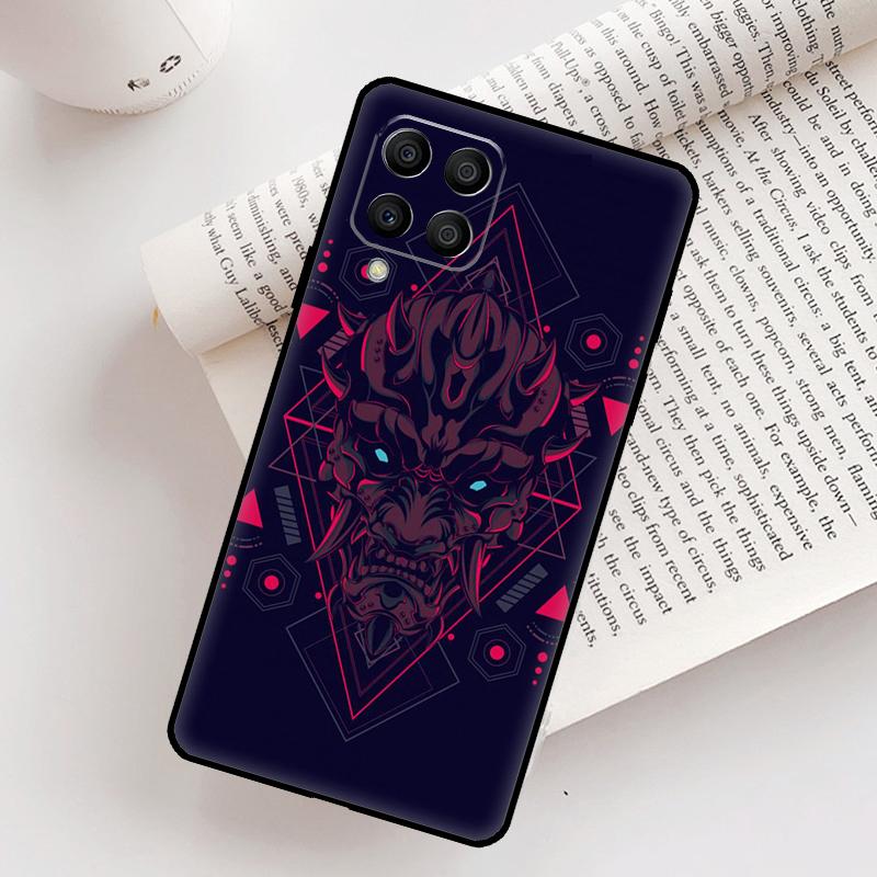 Oni Hannya Demon Mask Case For Samsung Galaxy M31 M11 M14 M34 M54 M12 M32 M52 M15 M13 M06 M16 M36 M56 M53 M35 M55
