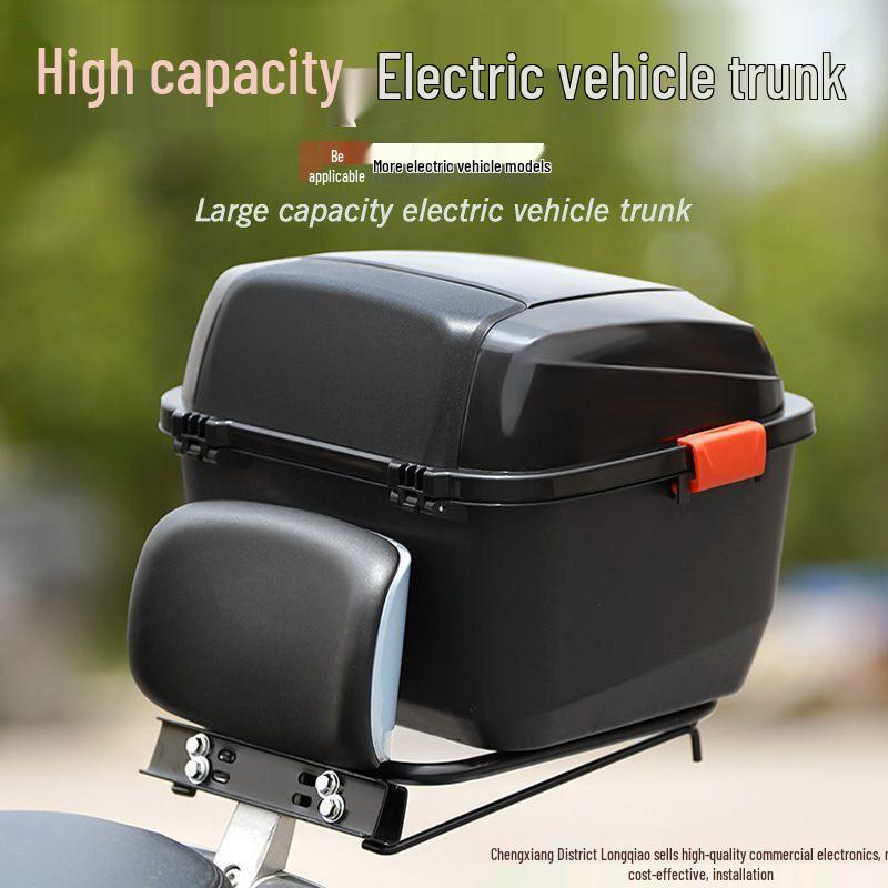 Electric Bike Rear Trunk with Battery Storage & Backrest for Aima, TaiLing, LvYuan