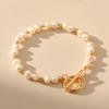 Irregular Natural Pearl Handmade Bracelet Gold Plated Ot Clasp Elegant Sweet Women Jewelry