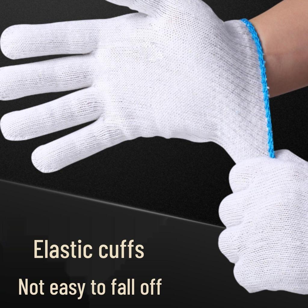 Men's Non-Slip Work Gloves - Durable, Wear-Resistant, Thickened Cotton Yarn & Nylon for Construction.