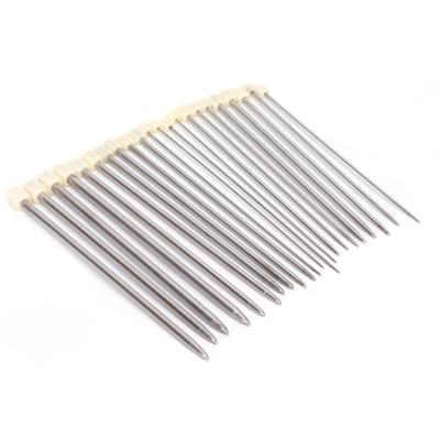 22Pcs Knitting Needles Stainless Steel Straight Single Pointed HandMade Wool Weaving Tools(35cm )