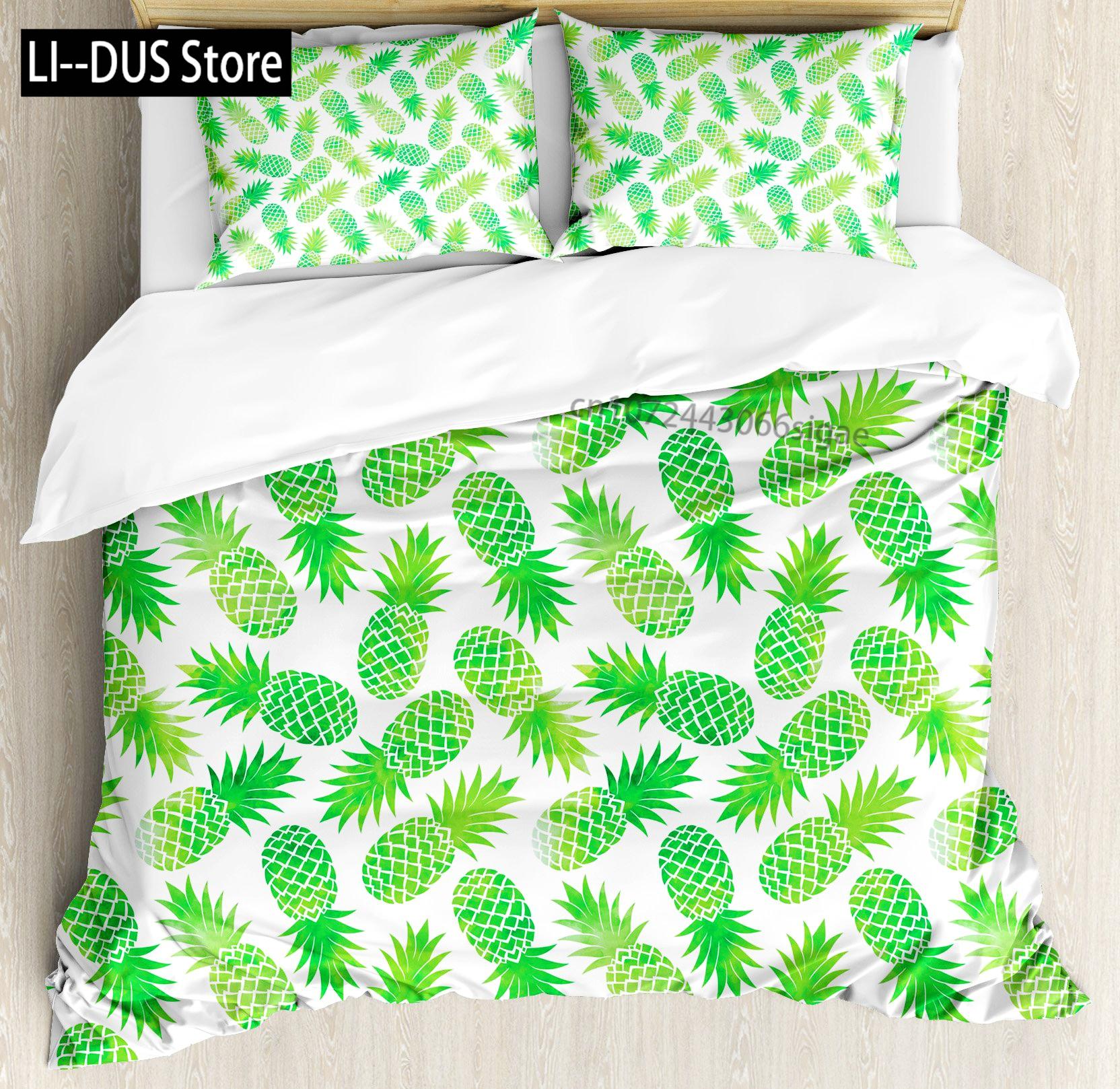 

Cartoon Pineapple Bedding Set Daisy Flowers Comforter Cover Set for Kids Teens Women Room Decor Duvet Cover Full Size 3 Pieces EU Single(135*200cm)3pcs