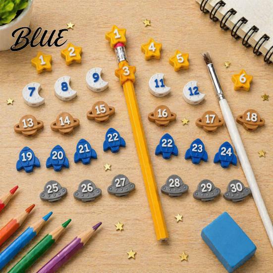 Organizing Tools for Wooden Pencils Cute Pencil Toppers Lovely Charms Pen Numbered Caps Primary School Toppers Decorations Supplies Classroom