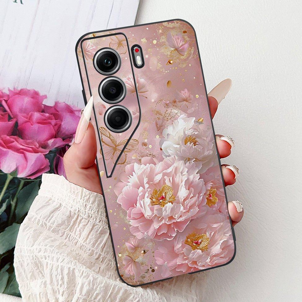 For Tecno Camon 40 Case CM5 Silicone Cute Cat Fashion Flowers Funny Painted Back Cover For Techno Camon 40 Phone Case Bumper